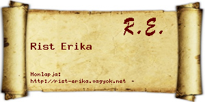 Rist Erika névjegykártya